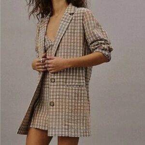 Free People Womens Oversized Better Together Boyfriend Blazer Jacket Size XS